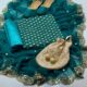 Teal Mirror Work 3-Piece Suit Set